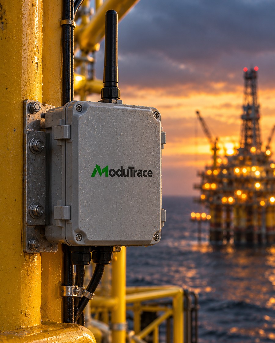 ModuTrace reader unit mounted on an offshore platform